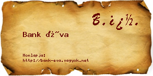 Bank Éva névjegykártya